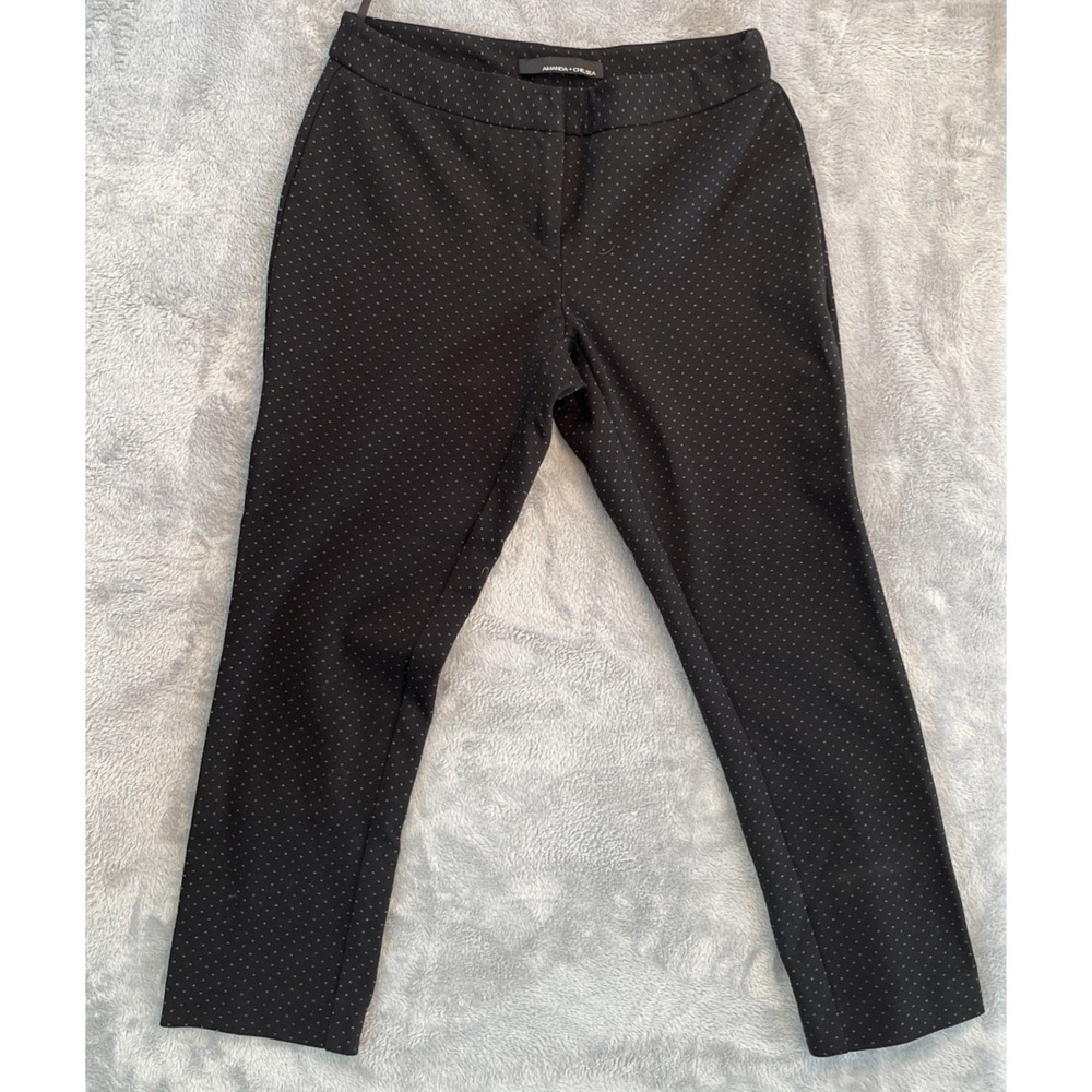 Amanda Chelsea Petites Women's Dotted Pants Size 6P Travel Stretch Work